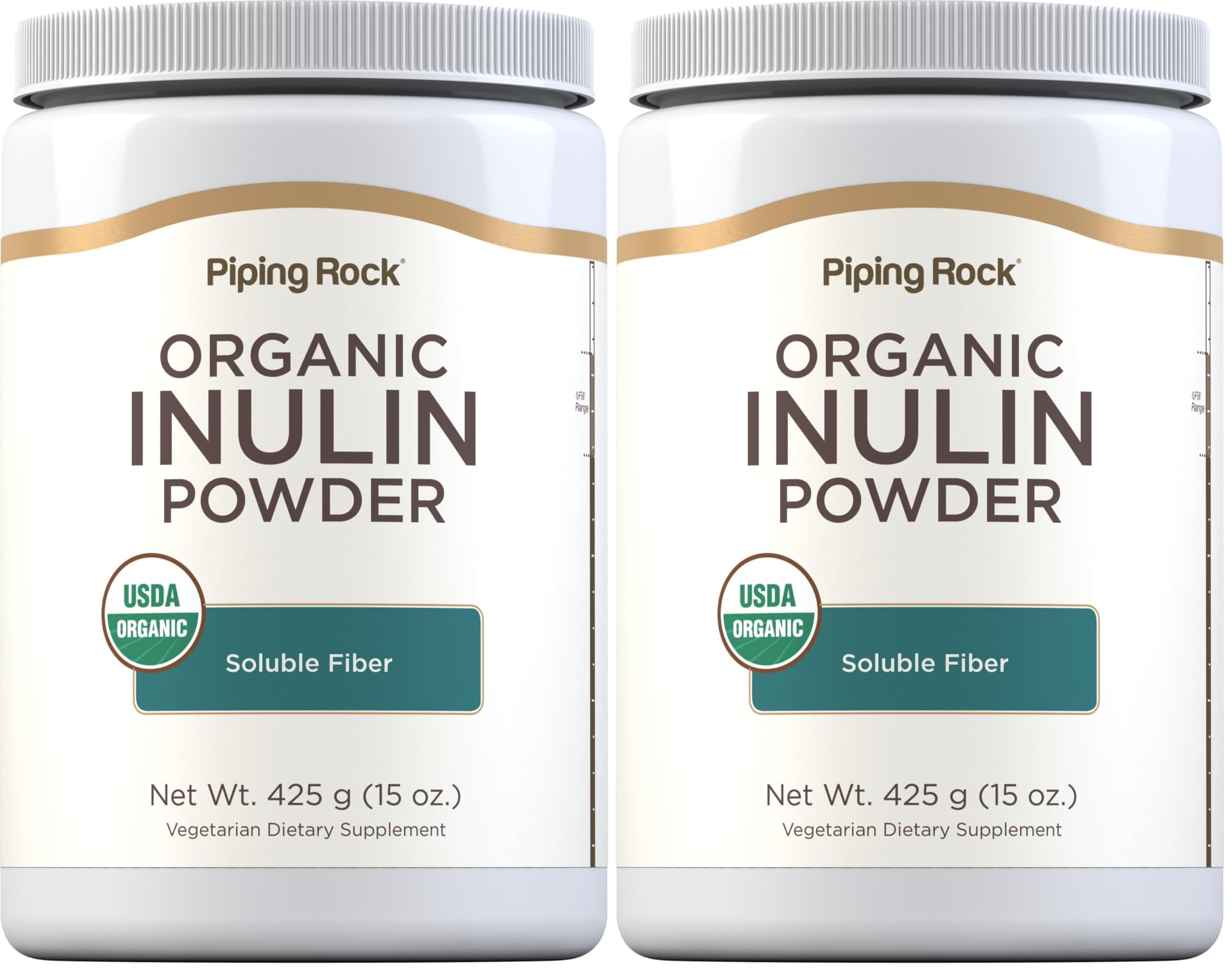 Piping Rock Organic Inulin Powder jar for daily fiber intake.