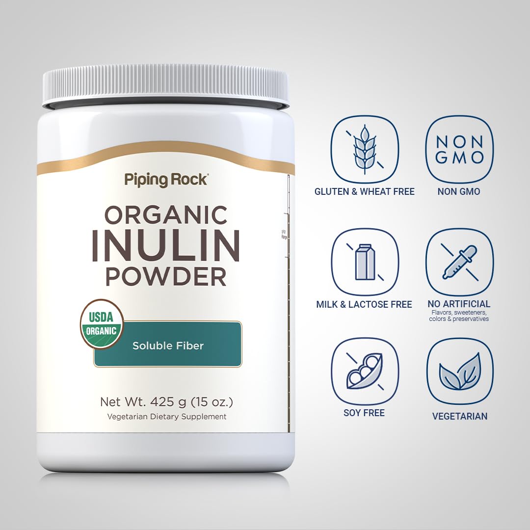Piping Rock Organic Inulin Powder in a smoothie for easy fiber boost.