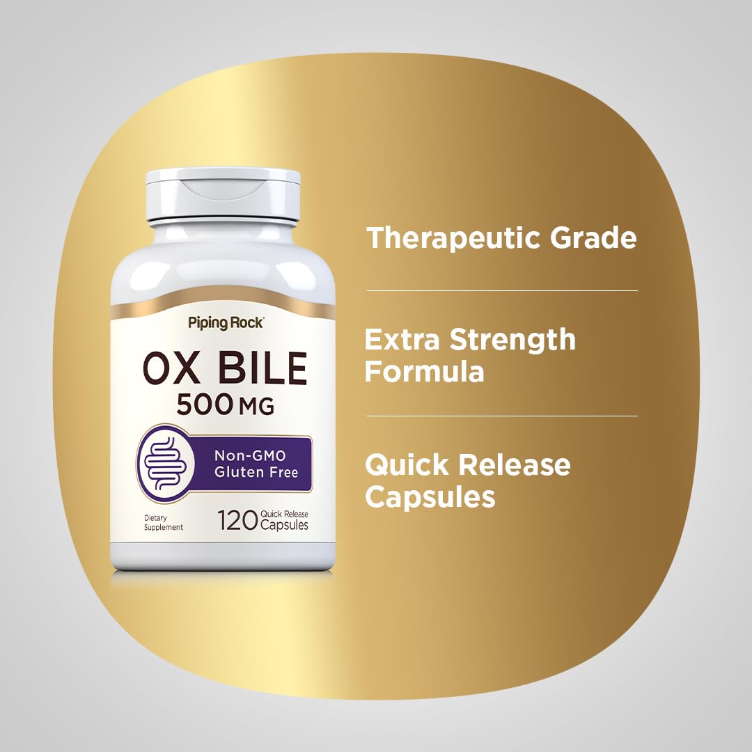 Gluten-free icon on Piping Rock Ox Bile packaging supports dietary needs