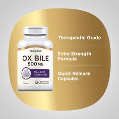 Gluten-free icon on Piping Rock Ox Bile packaging supports dietary needs