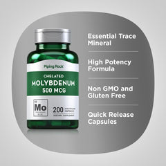 Two-bottle pack of Piping Rock molybdenum supplements