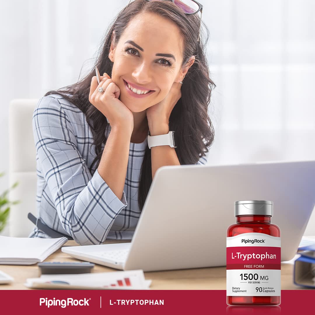 Piping Rock packaging graphic for L-Tryptophan, free-form formulation.