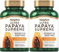 Piping Rock Papaya Digestive Enzymes chewables tablets for post-meal support.
