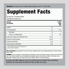 Piping Rock Papaya Digestive Enzymes chewables tropical flavor for enjoyable digestion aid.