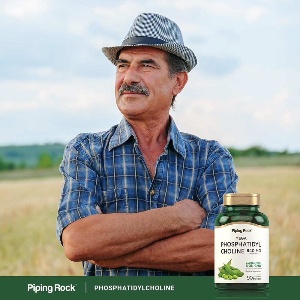 Piping Rock Phosphatidyl Choline bottle in morning routine scene