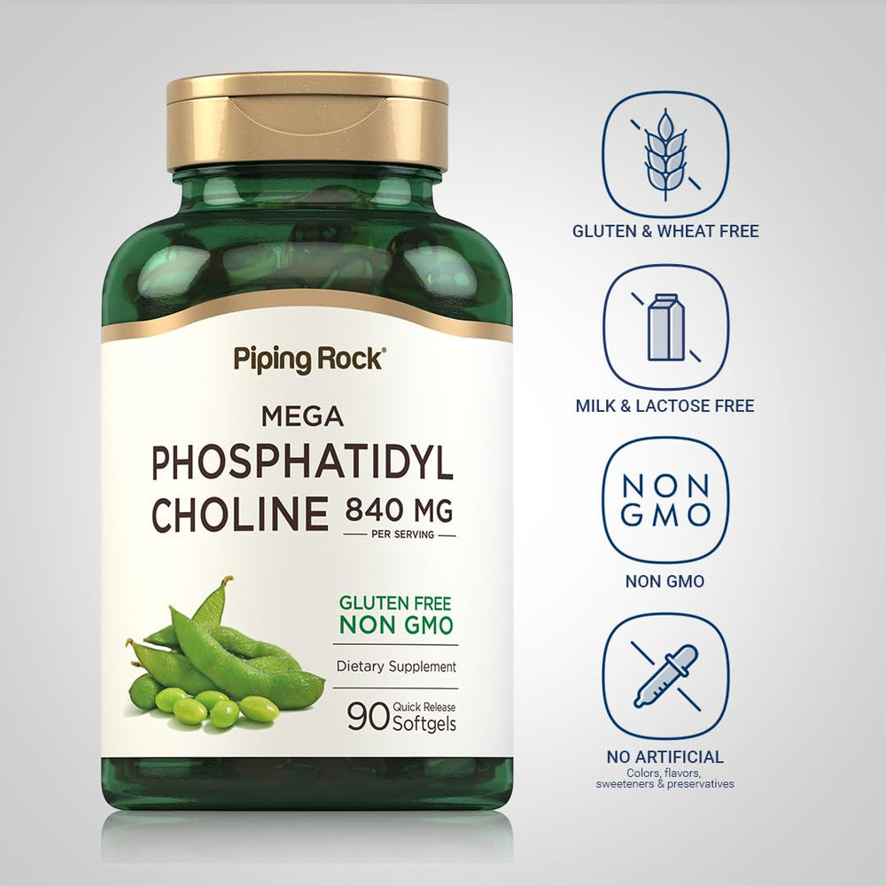 Two-pack of Piping Rock Phosphatidyl Choline bottles on shelf