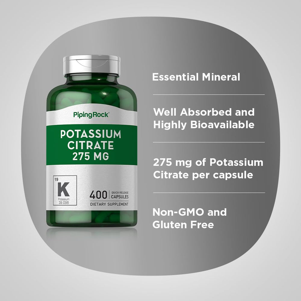 Piping Rock Potassium Citrate lab-tested badge signals quality assurance.