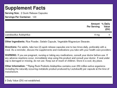 Piping Rock Probiotic Acidophilus packaging on shelf ready for daily routine.