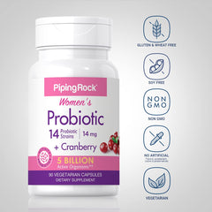 Piping Rock probiotic label highlights cranberry blend and strains