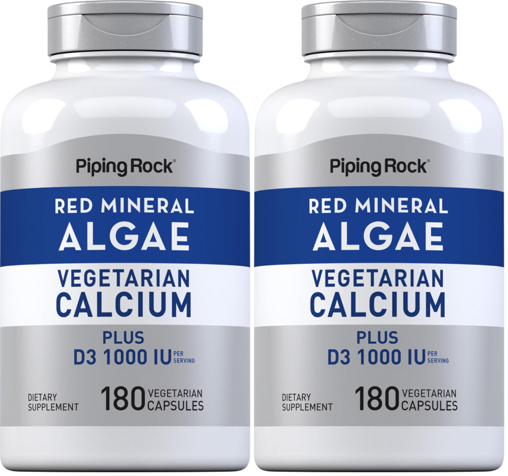 Piping Rock Red Mineral Algae bottle with plant-based minerals for daily use.
