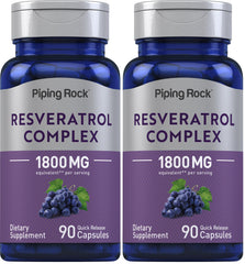 Piping Rock Resveratrol Complex bottle front for daily wellness support.