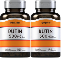 Piping Rock Rutin 500mg bottle front view, showing vegetarian formula badge.