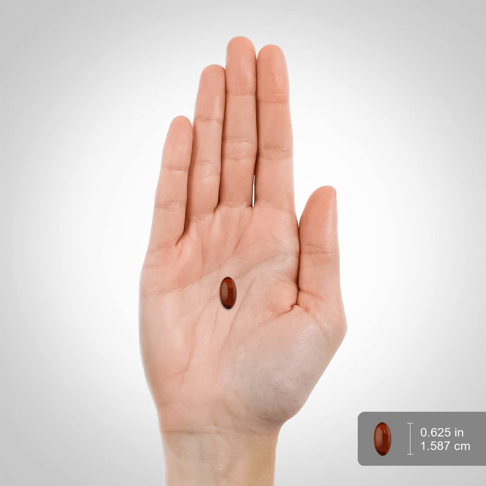 Softgel capsule exiting bottle under bright light highlights quick-release design.