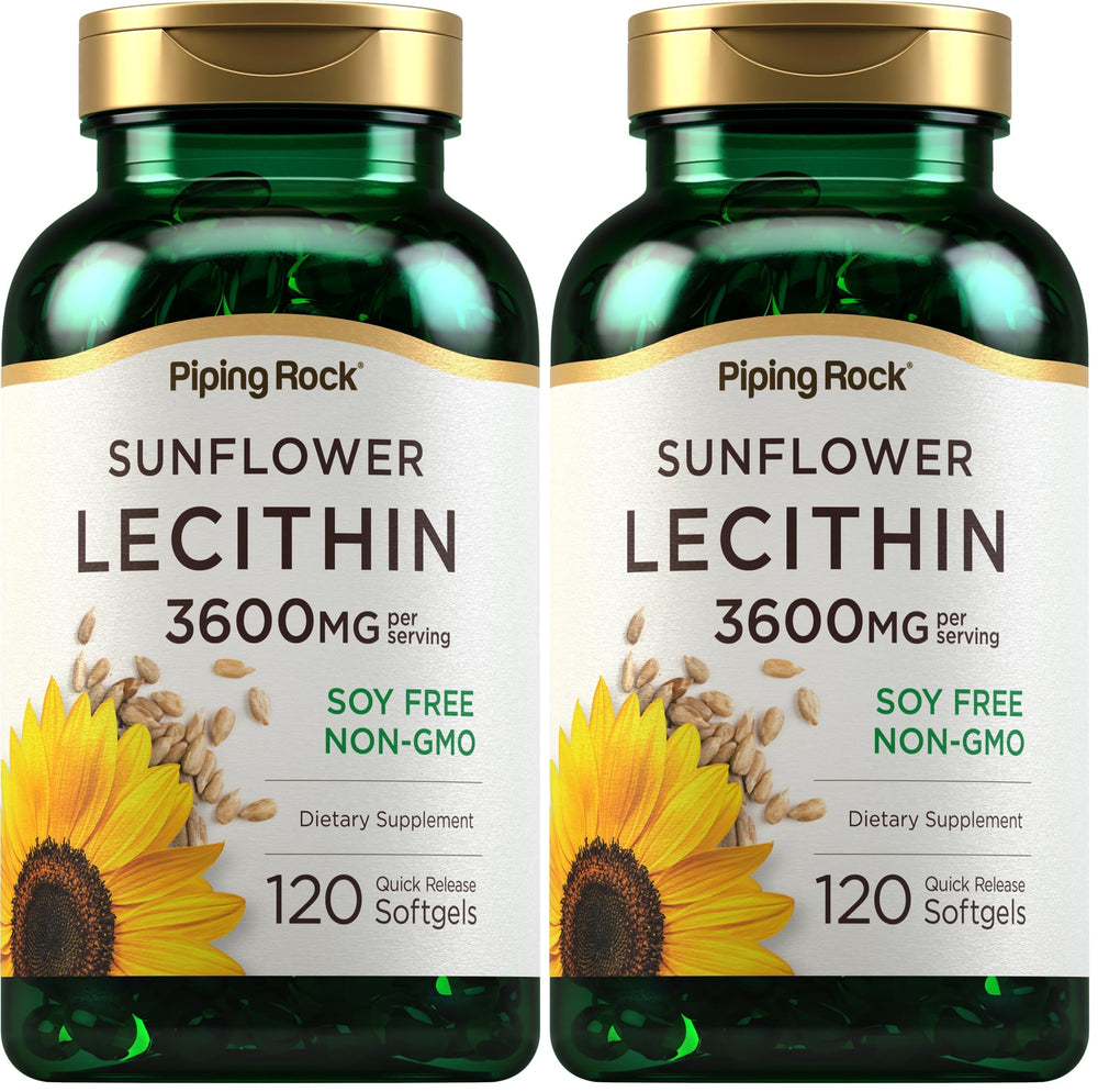 Piping Rock Sunflower Lecithin softgel bottle front for daily dietary support.