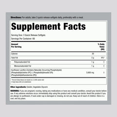 Piping Rock Sunflower Lecithin capsules closeup showing easy-to-swallow softgels.
