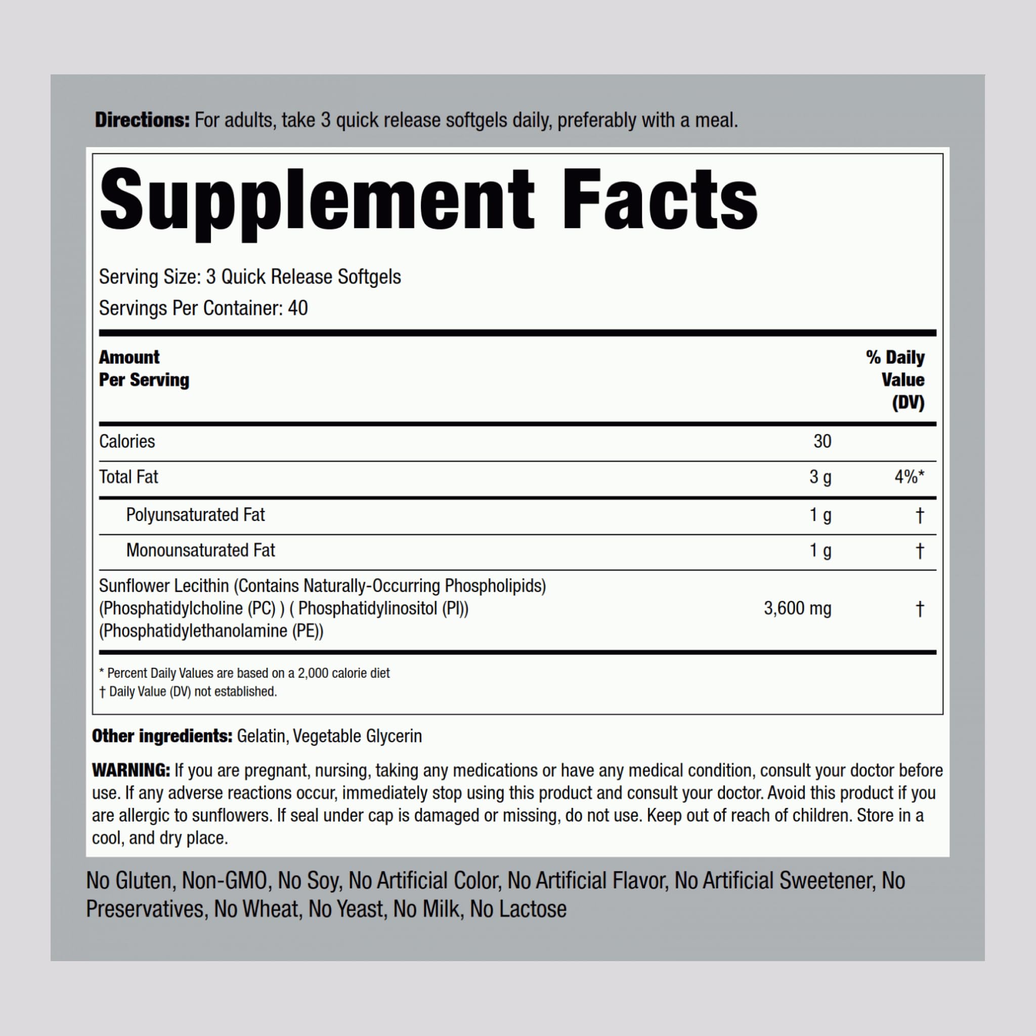Piping Rock Sunflower Lecithin softgel pouring scene highlighting convenient dosage.