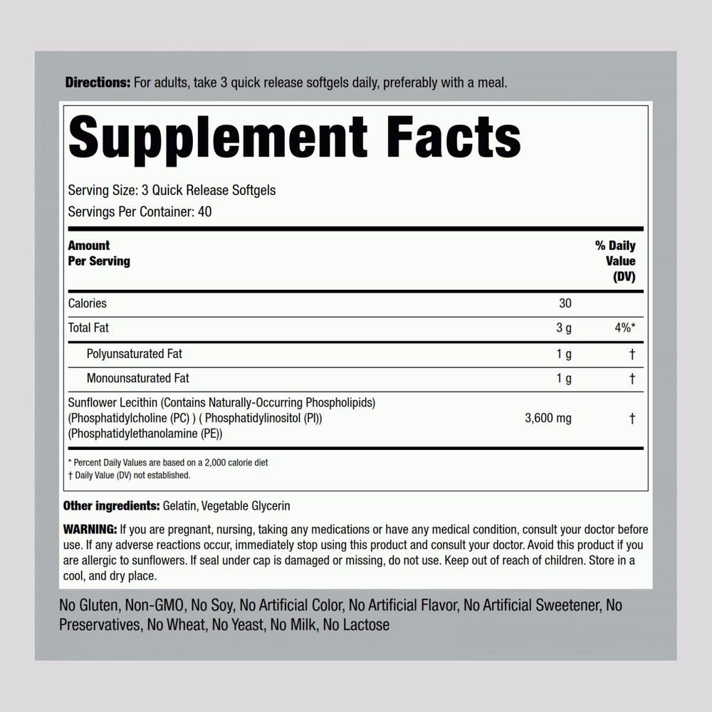 Piping Rock Sunflower Lecithin softgel pouring scene highlighting convenient dosage.