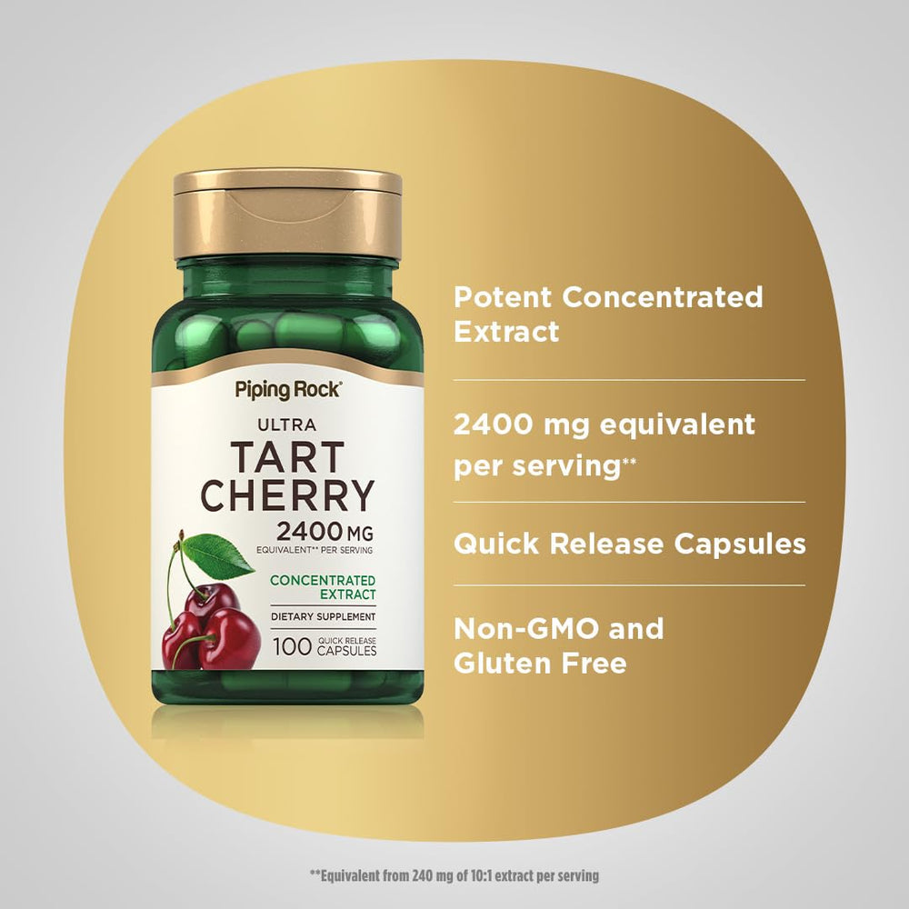 Piping Rock Tart Cherry capsules quick-release design for easy swallowing