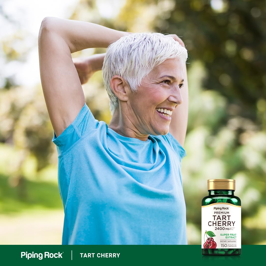 Piping Rock Tart Cherry Extract packaging box with clear product details.