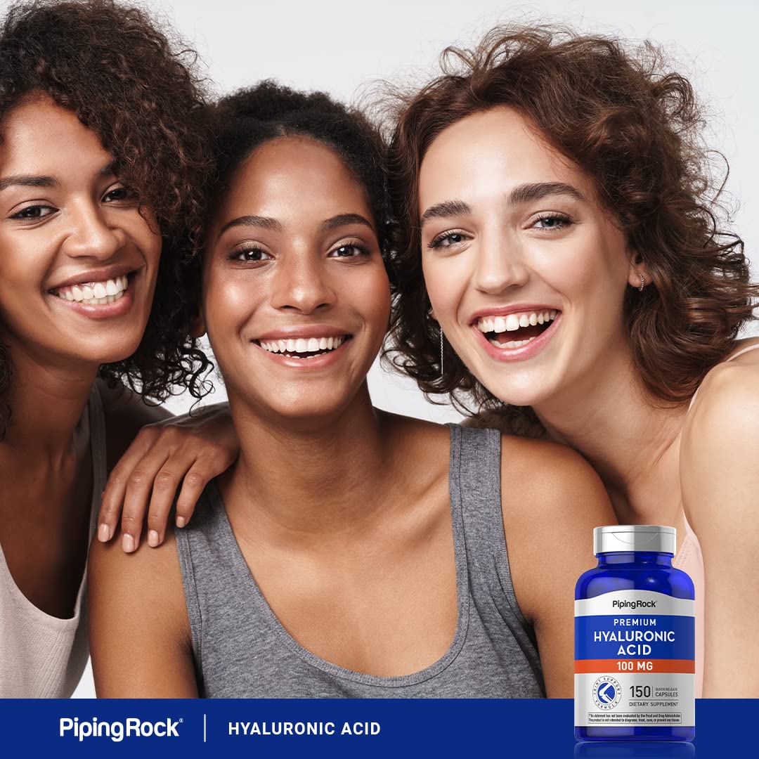 Piping Rock therapeutic grade hyaluronic acid label on bottle.