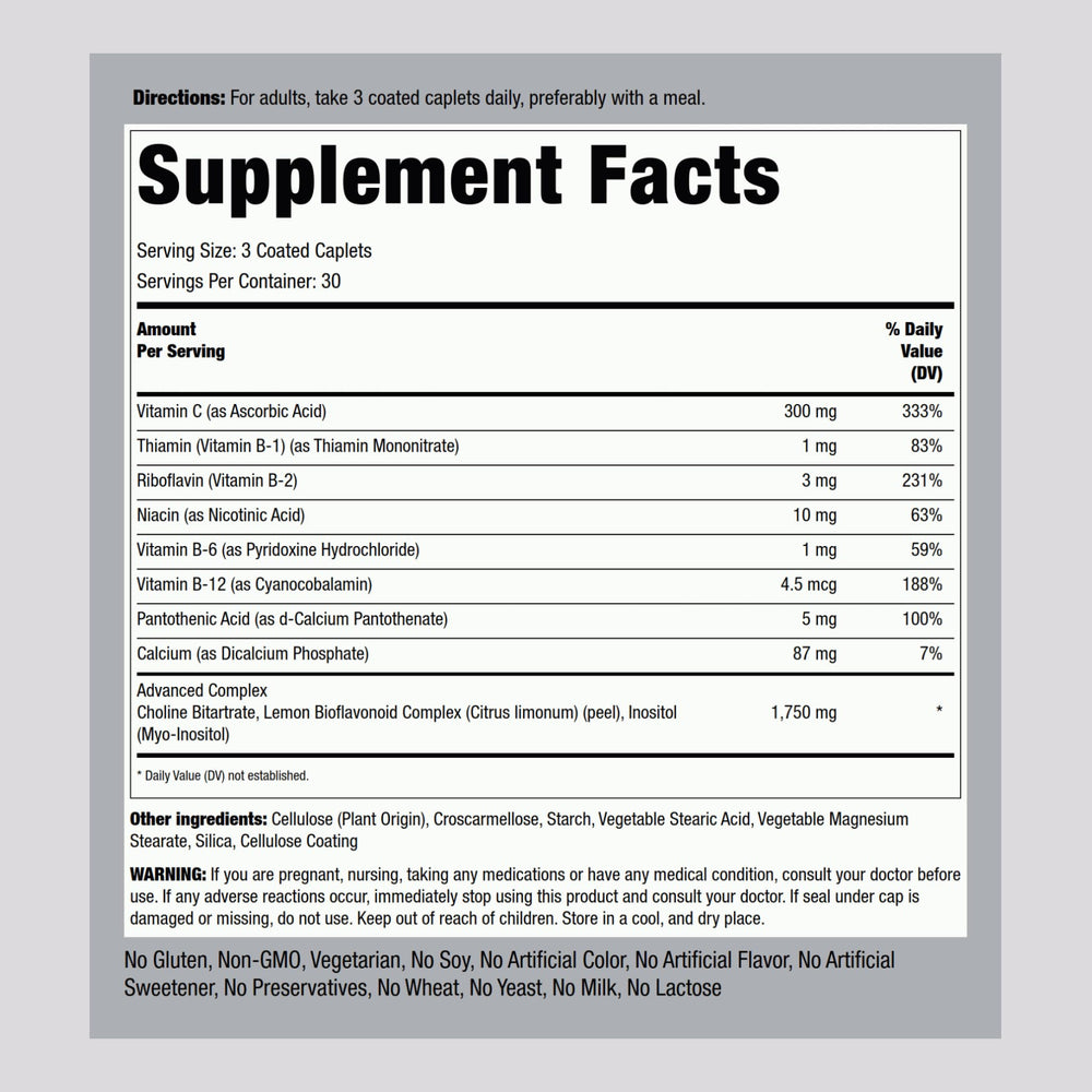 Piping Rock tinnitus supplement bottle close-up showing vegetarian, non-GMO, gluten-free label.