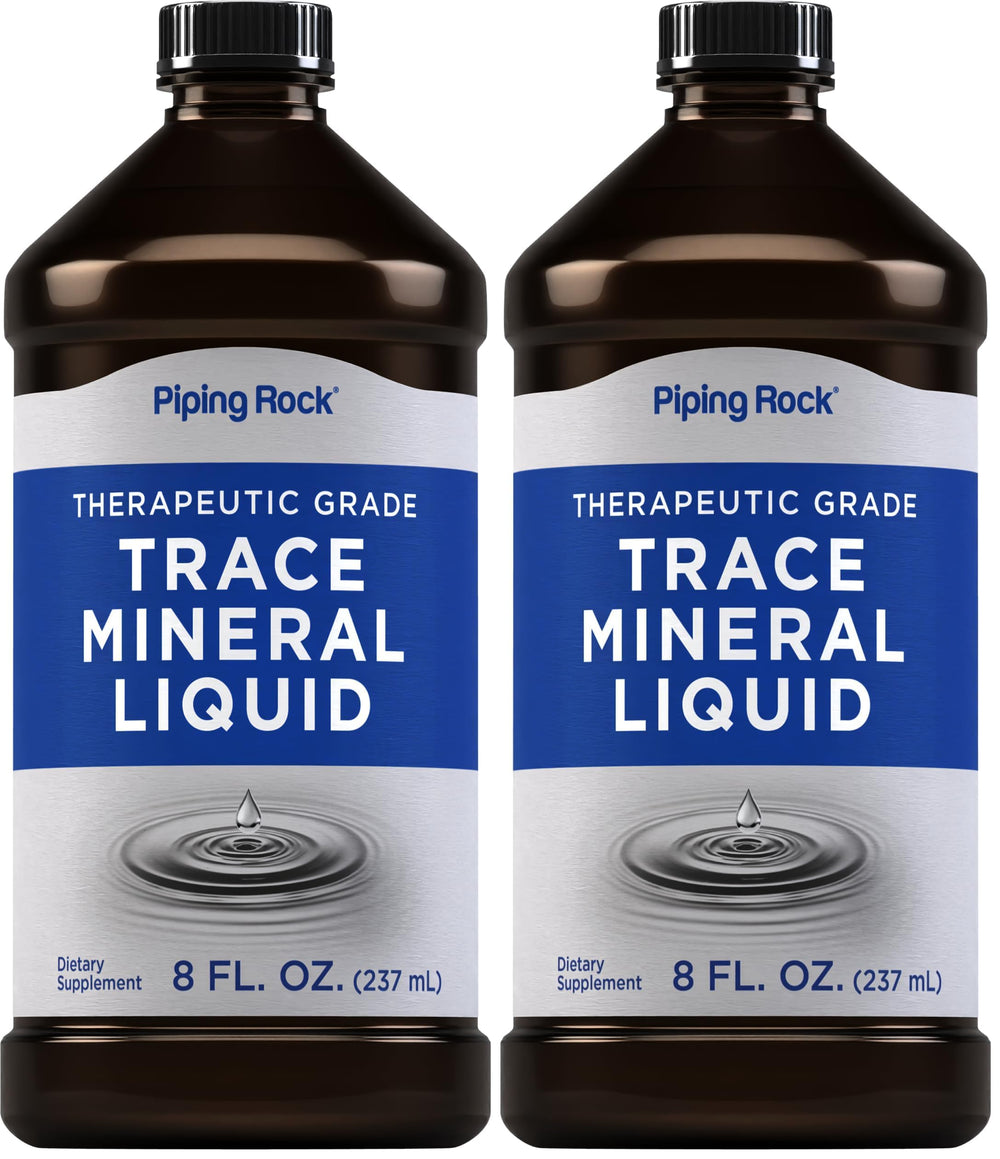 Piping Rock Trace Mineral Liquid 8oz bottle shown for daily mineral support