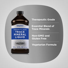 Piping Rock Trace Mineral Liquid pouring bottle suggests easy daily dosing