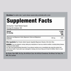 Piping Rock Triple Magnesium Complex capsules closeup highlights high potency formula.