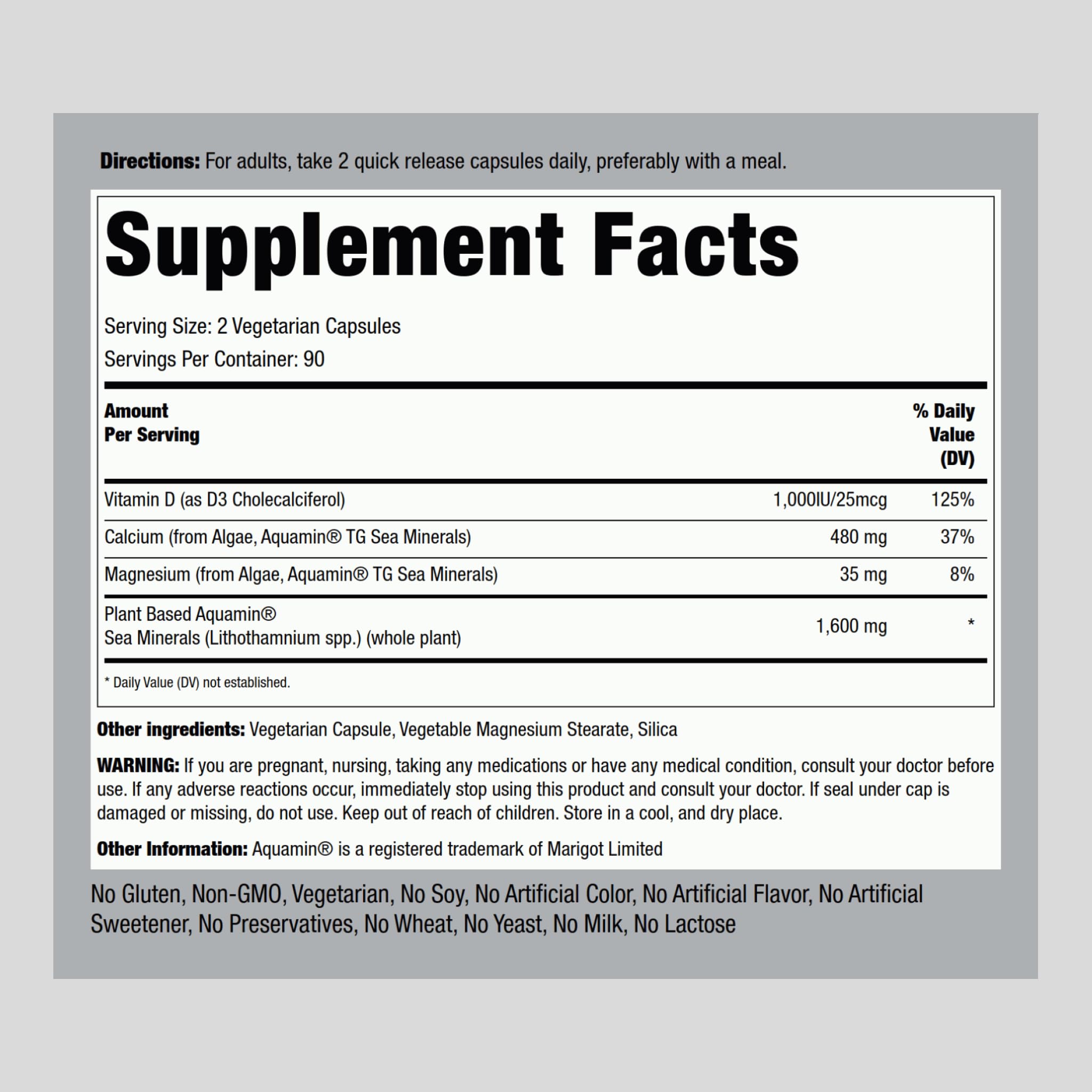 Piping Rock Vegetarian Calcium capsules close-up for easy daily supplementation.