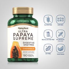 Piping Rock Vegetarian formula digestive enzymes with Papain and Bromelain supporting digestion.