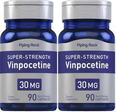 Piping Rock Vinpocetine 30mg bottle—convenient dosing for daily use.