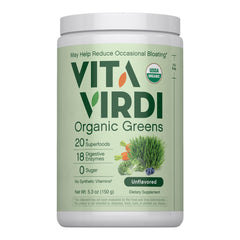 Piping Rock Vita Virdi Organic Greens Powder tub ready for daily nutrition.