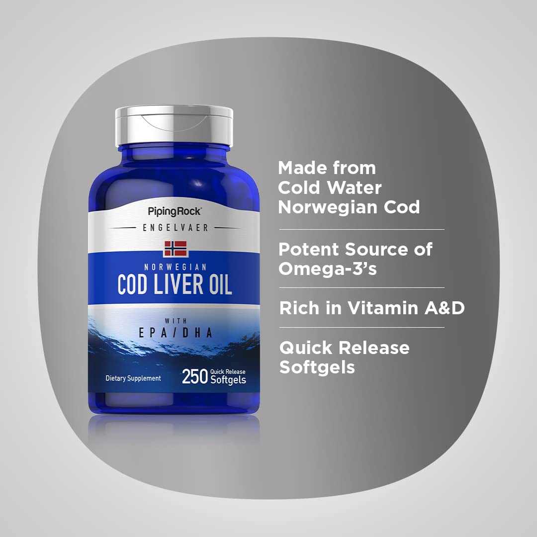 Piping Rock bottle highlighting vitamins A and D for essential nutrients.