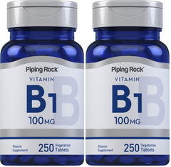 Piping Rock Vitamin B1 100mg bottle front for daily energy support