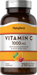 Piping Rock Vitamin C 1000mg bottle for daily wellness support.