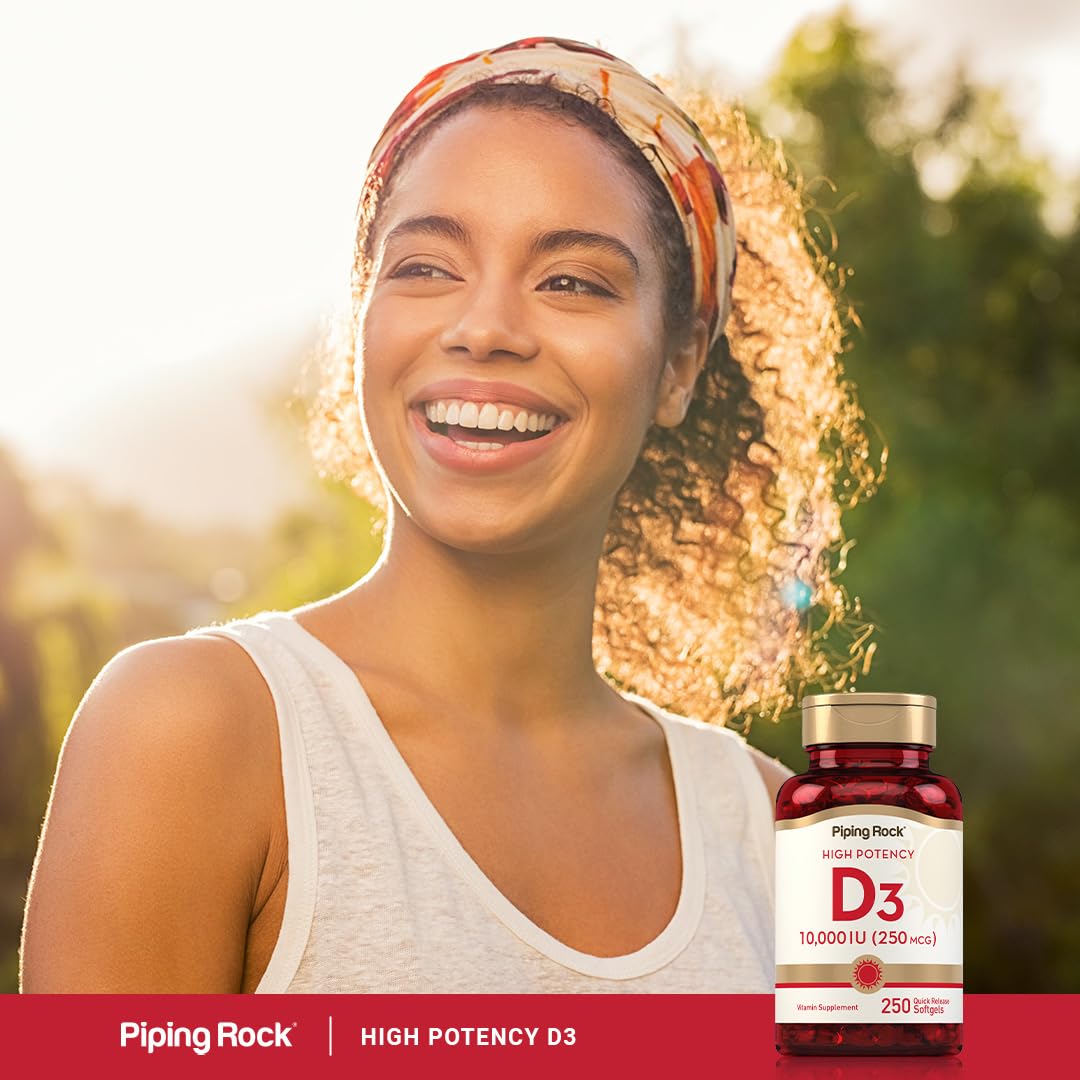 Piping Rock Vitamin D3 two-pack back view with per-pack details