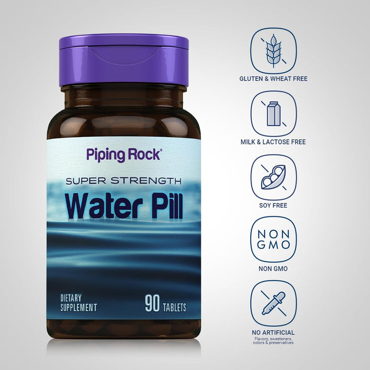 Piping Rock Water Pill capsules ready for an easy daily supplement routine