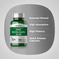 Piping Rock Zinc Picolinate 50 mg nutrition facts for informed choices