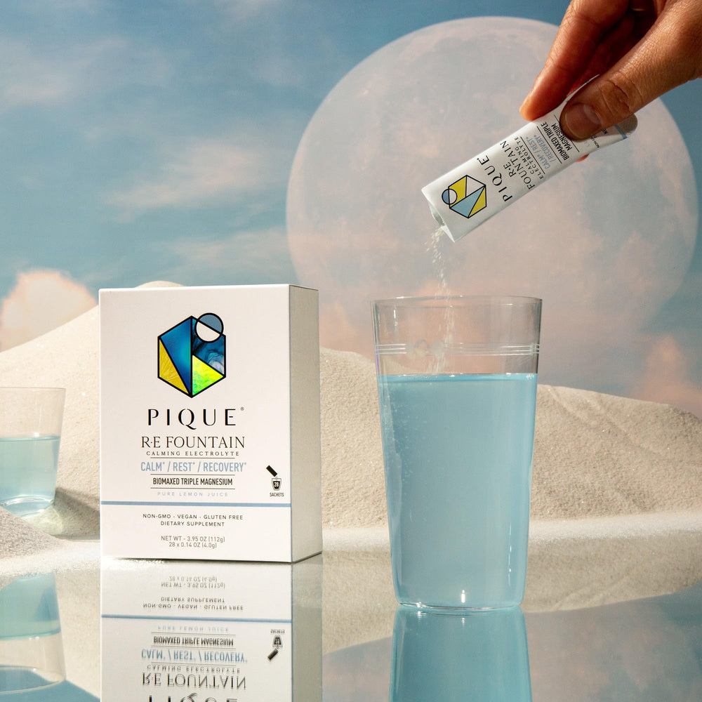 PIQUE RE Fountain single-serve stick packet ready for on-the-go hydration.