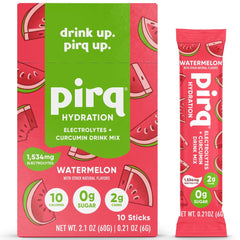 Pirq Hydration watermelon powder stick ready to mix for flavorful hydration during workouts.