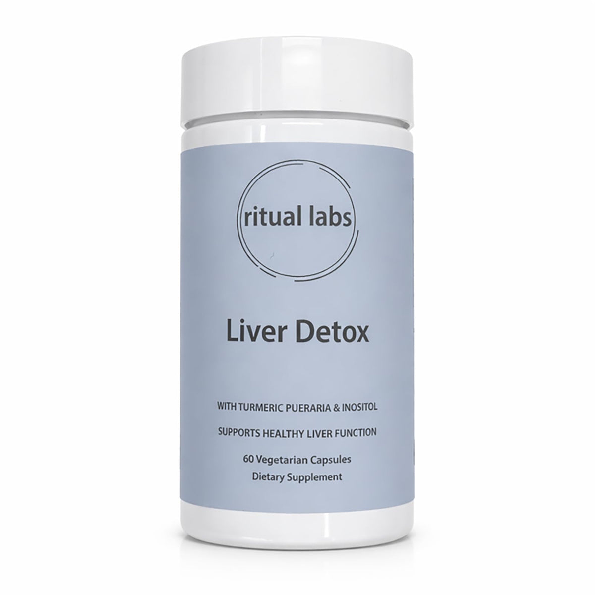 Piuregn Ritual Labs bottle on kitchen counter for daily liver wellness.