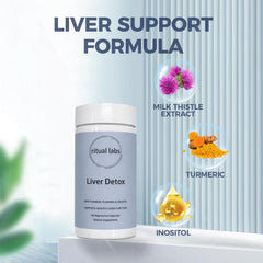 Piuregn Ritual Labs label shows 240 mg silymarin for liver support.