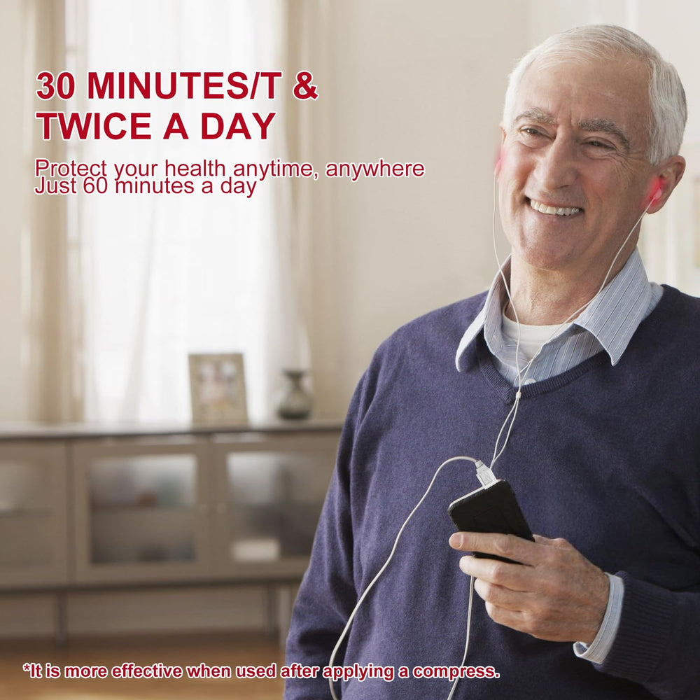 PJJKR daily ear wellbeing routine with red light therapy