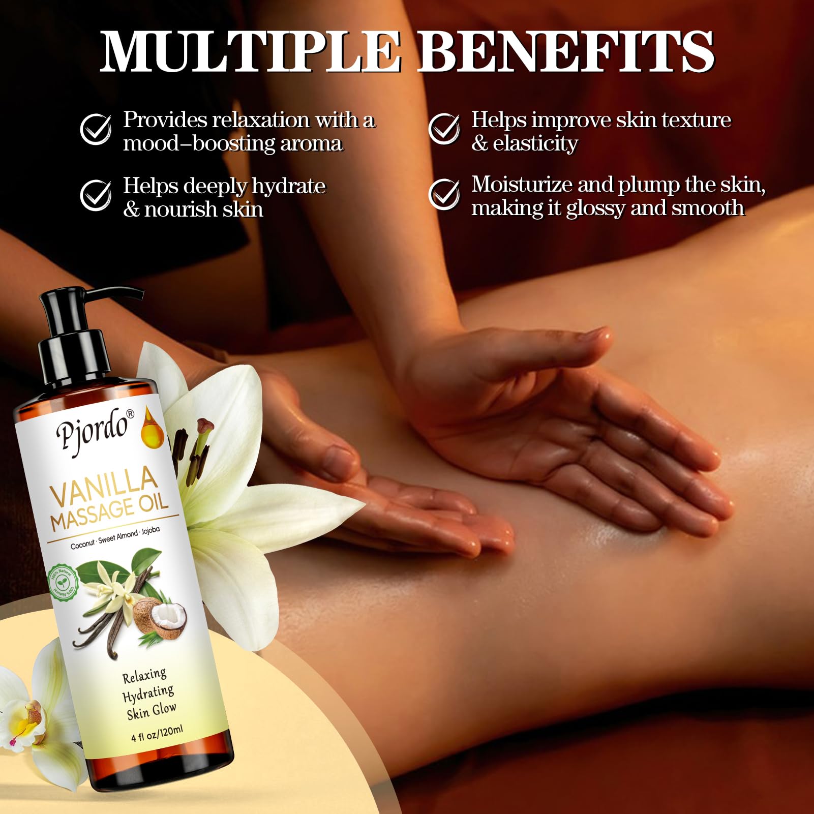 Pjordo lavender aroma soothing the senses during a massage.