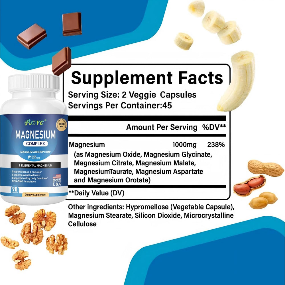 PJRYC Vegan Non-GMO label on magnesium supplement packaging