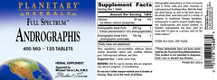 Planetary Herbals Andrographis whole leaf illustration highlights full plant spectrum.