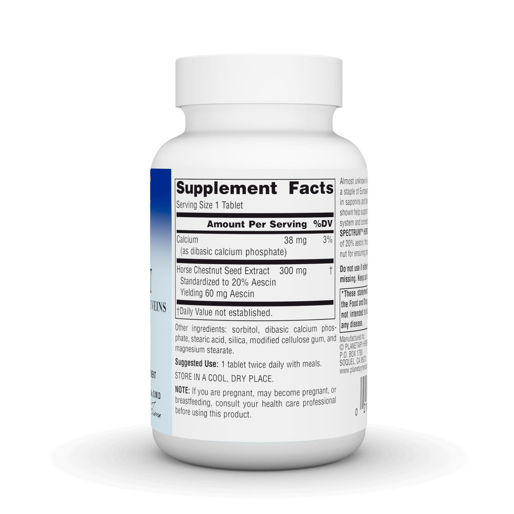 Planetary Herbals Full Spectrum Horse Chestnut label highlighting potency for vein support