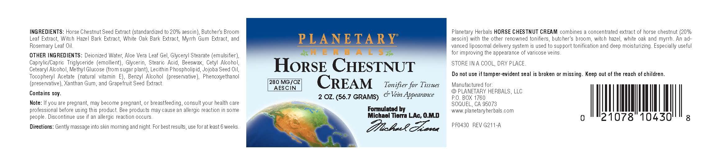 Key extracts from horse chestnut and herbs in Planetary Herbals formula.