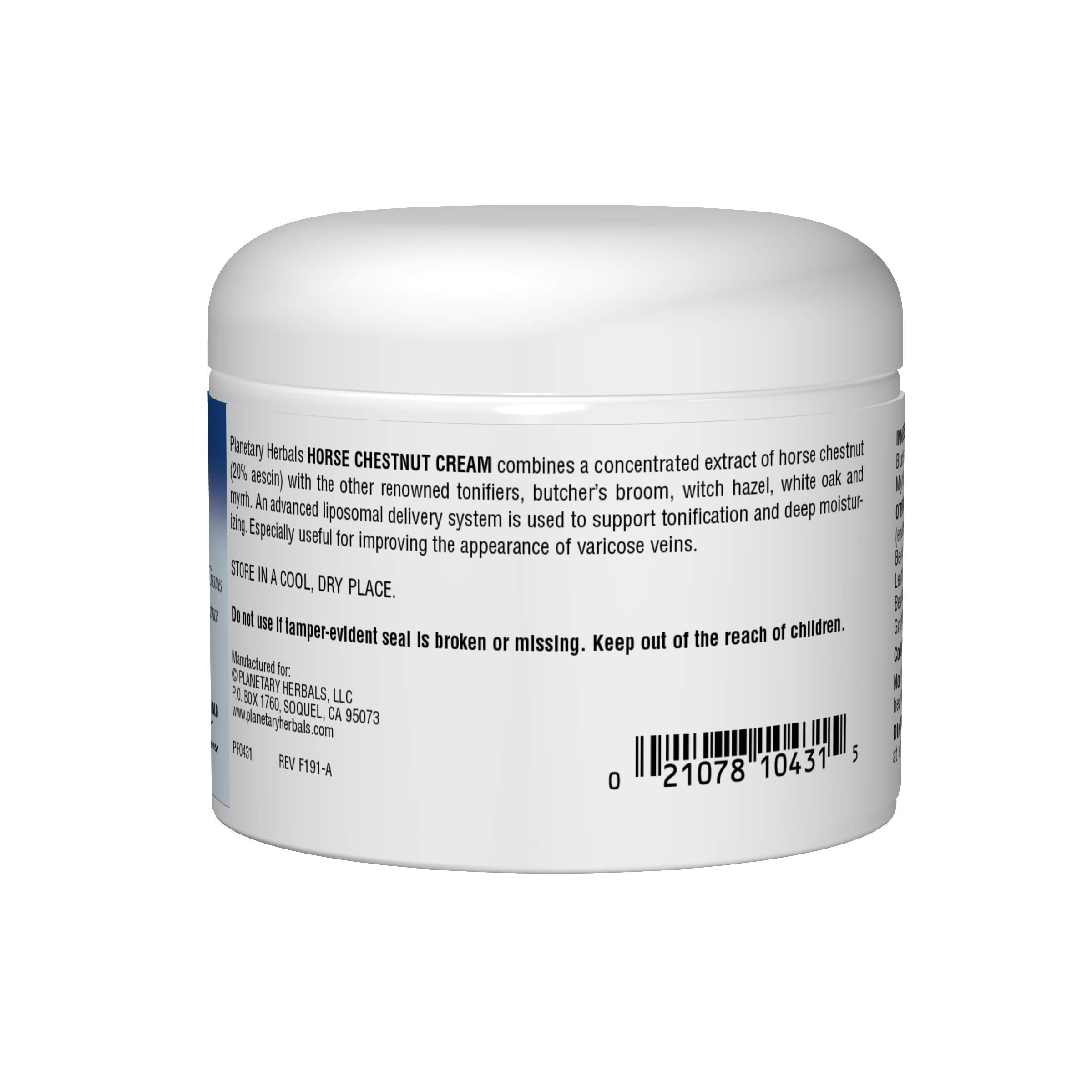 Close-up texture of Planetary Herbals Horse Chestnut Cream for skin care.