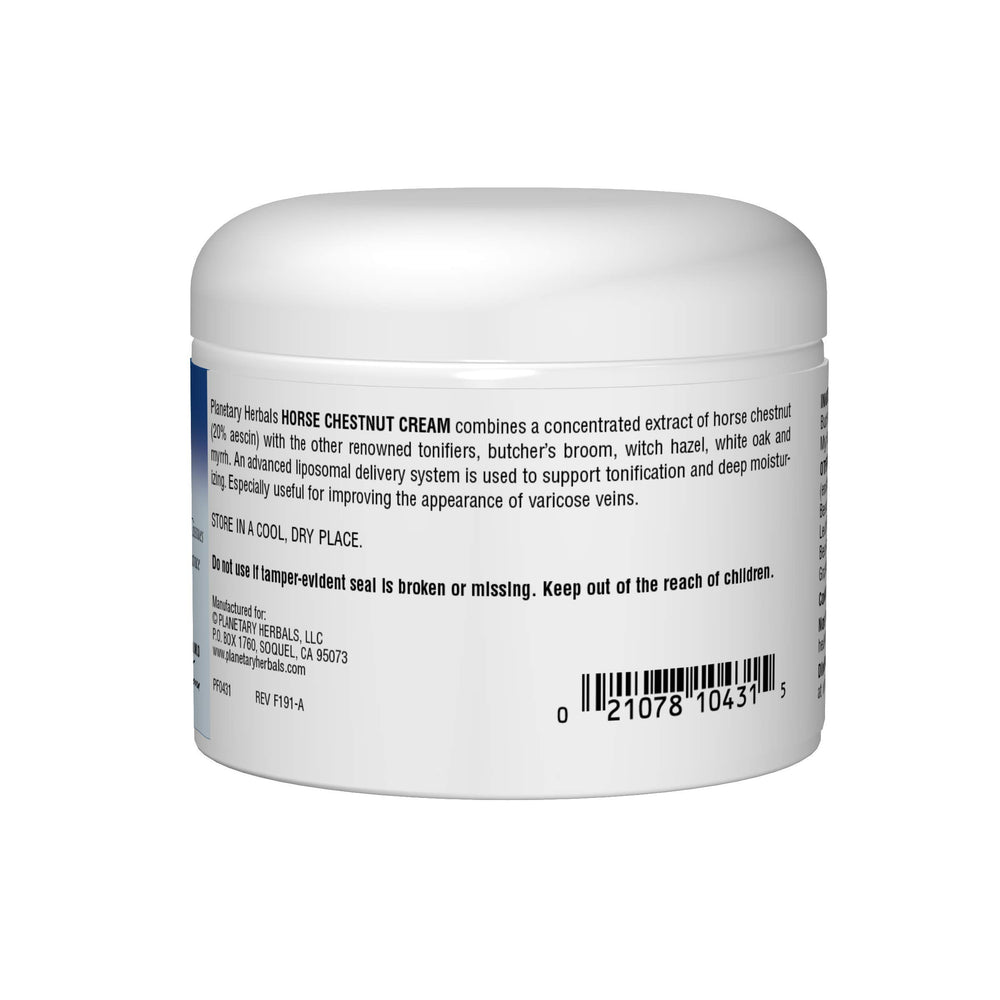 Close-up texture of Planetary Herbals Horse Chestnut Cream for skin care.